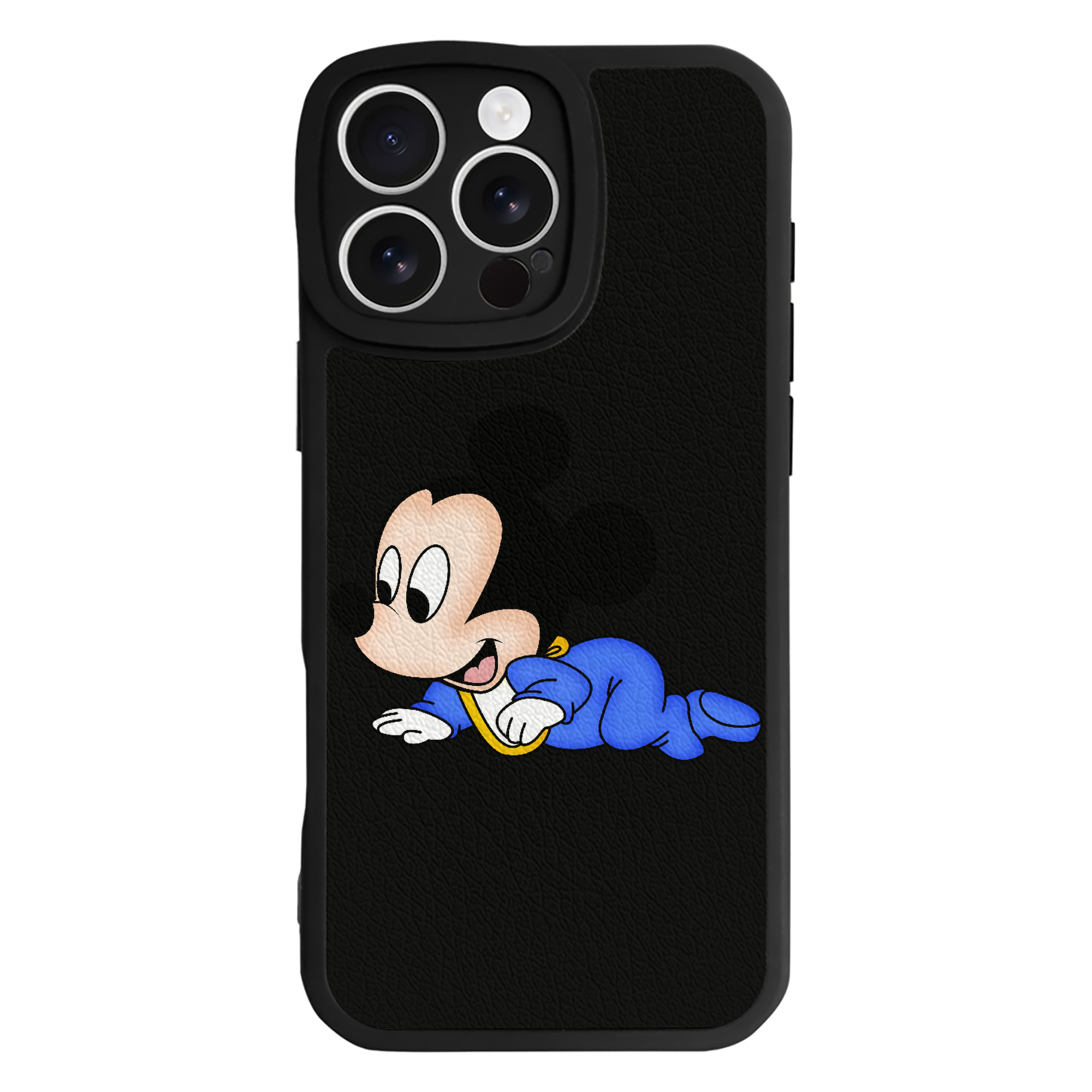 （画像用） ミッキーマウス Mickey Mouse 【iPhone 16シリーズ対応】シリコンスマホケース（レザー調） 材質：シリコン
